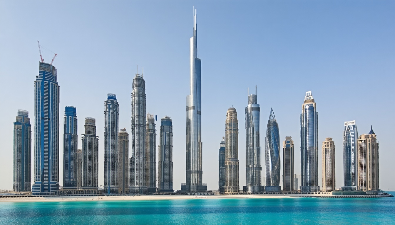 Dubai skyline with Burj Khalifa